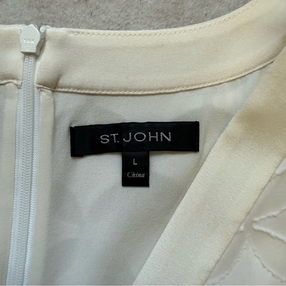 ST. JOHN Silk Blend Blouse Top Size L - Picture 4 of 10